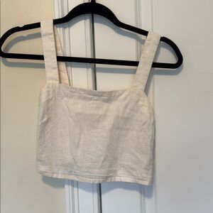 Madewell Cream Fitted Crop Tank Top